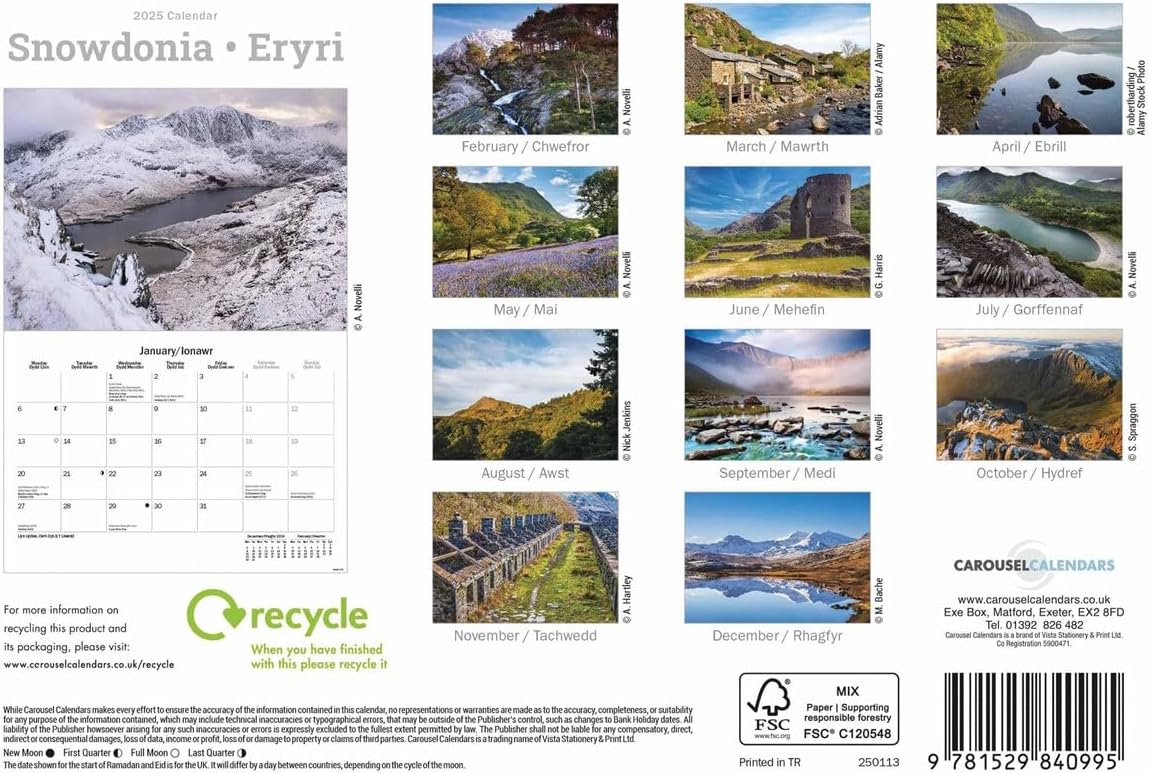 Snowdonia A5 Calendar 2025