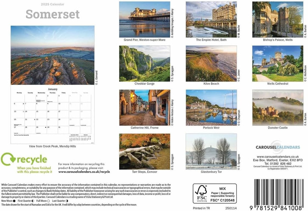 Somerset A5 Calendar 2025