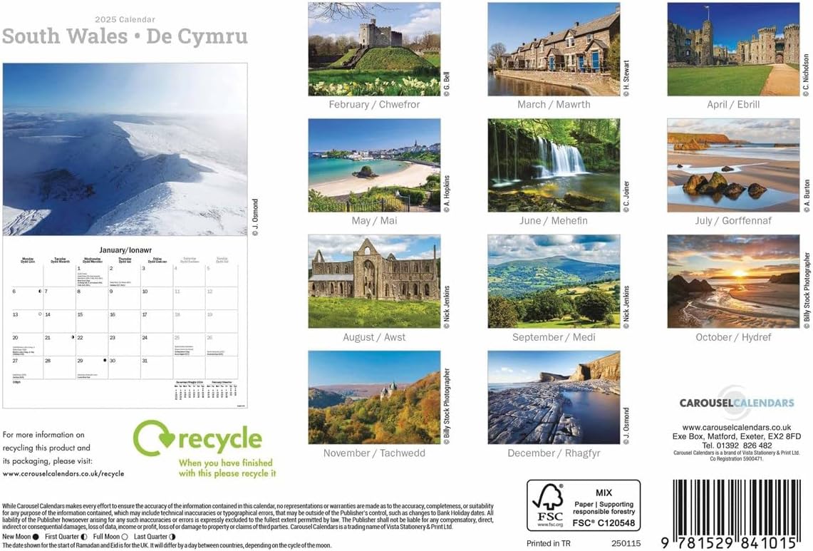 South Wales A5 Calendar 2025