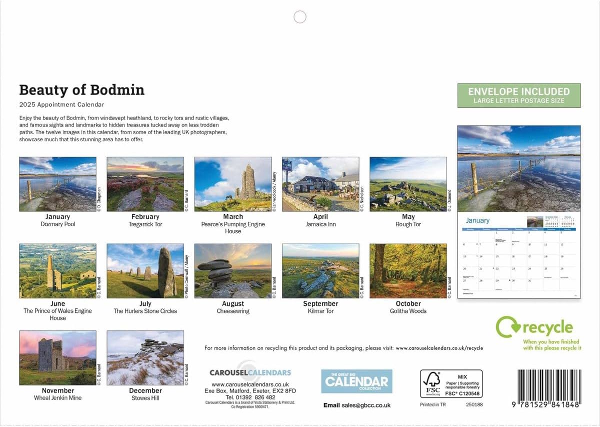 Beauty of Bodmin A4 Calendar 2025 (PFP)
