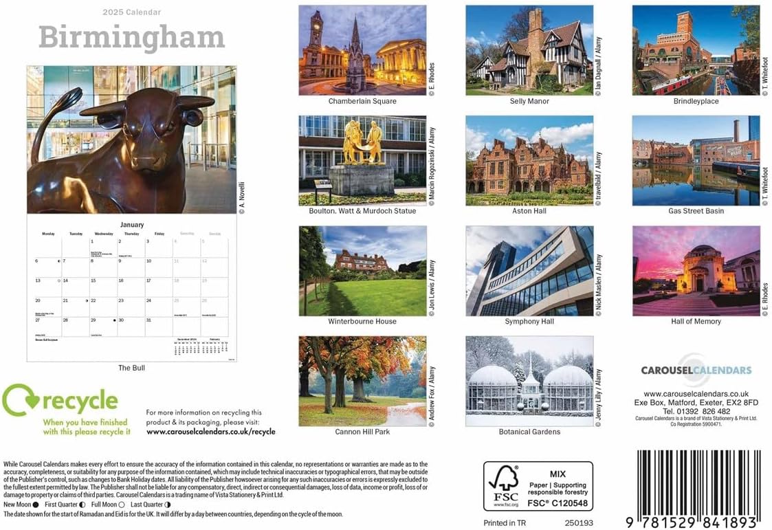 Birmingham A5 Calendar 2025