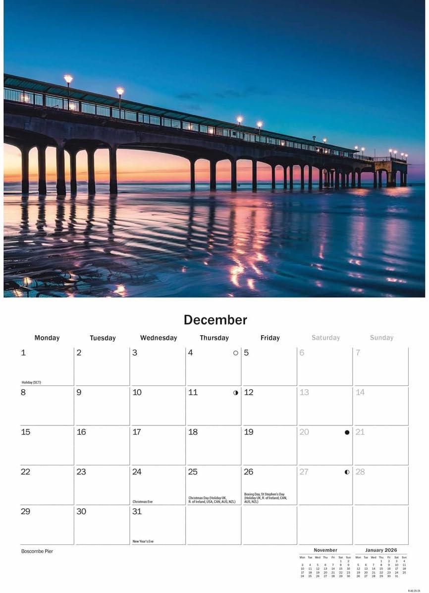 Bournemouth & Poole A5 Calendar 2025