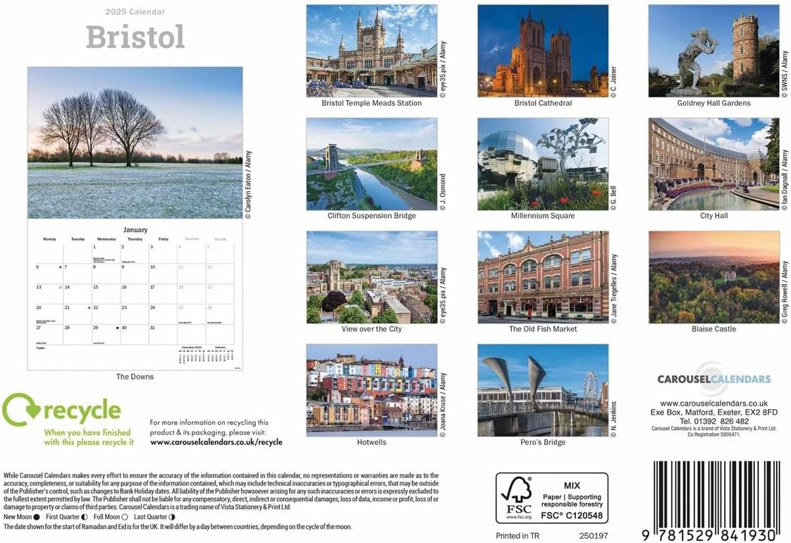 Bristol A5 Calendar 2025