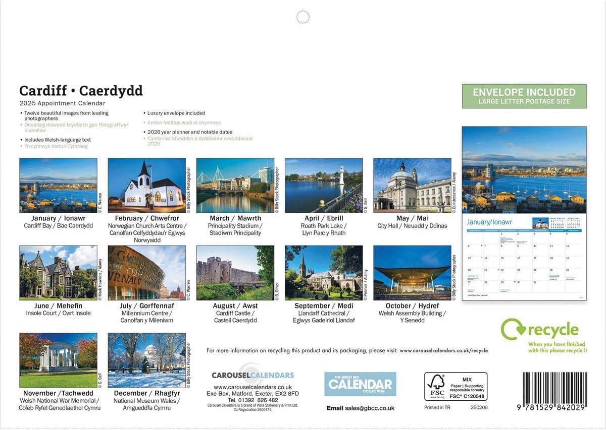 Cardiff A4 Calendar 2025 (PFP)