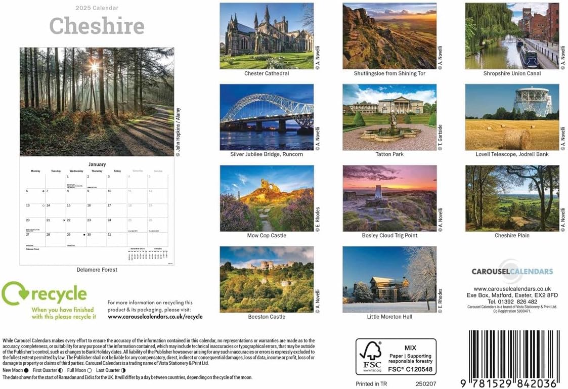 Cheshire A5 Calendar 2025