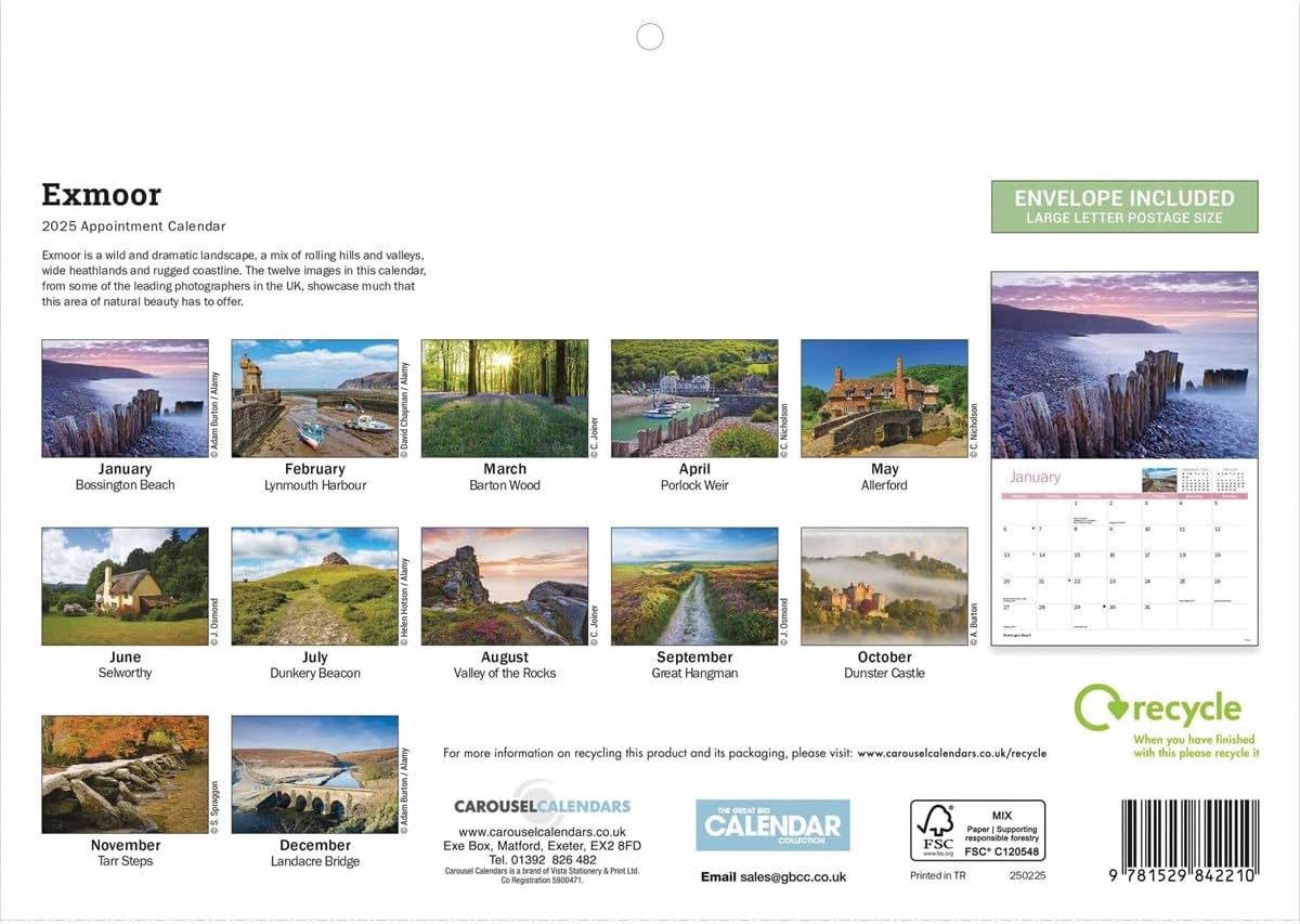Exmoor A4 Calendar 2025 (PFP)