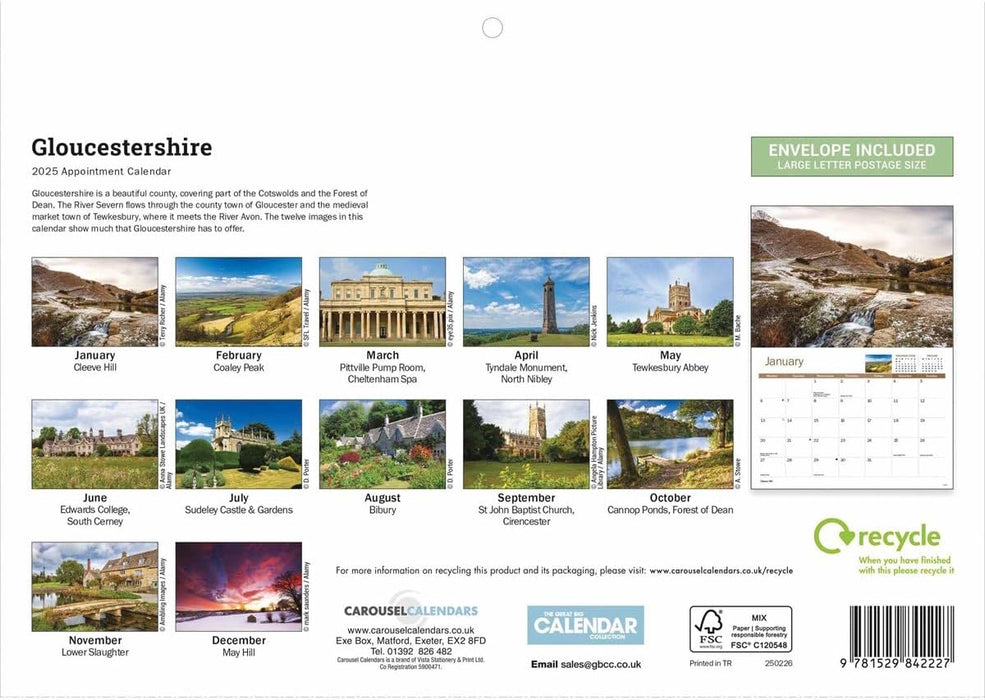 Gloucestershire A4 Calendar 2025 (PFP)