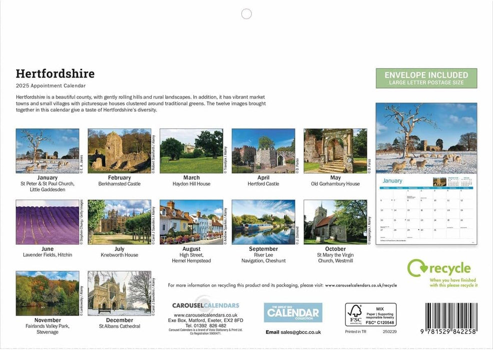 Hertfordshire A4 Calendar 2025 (PFP)