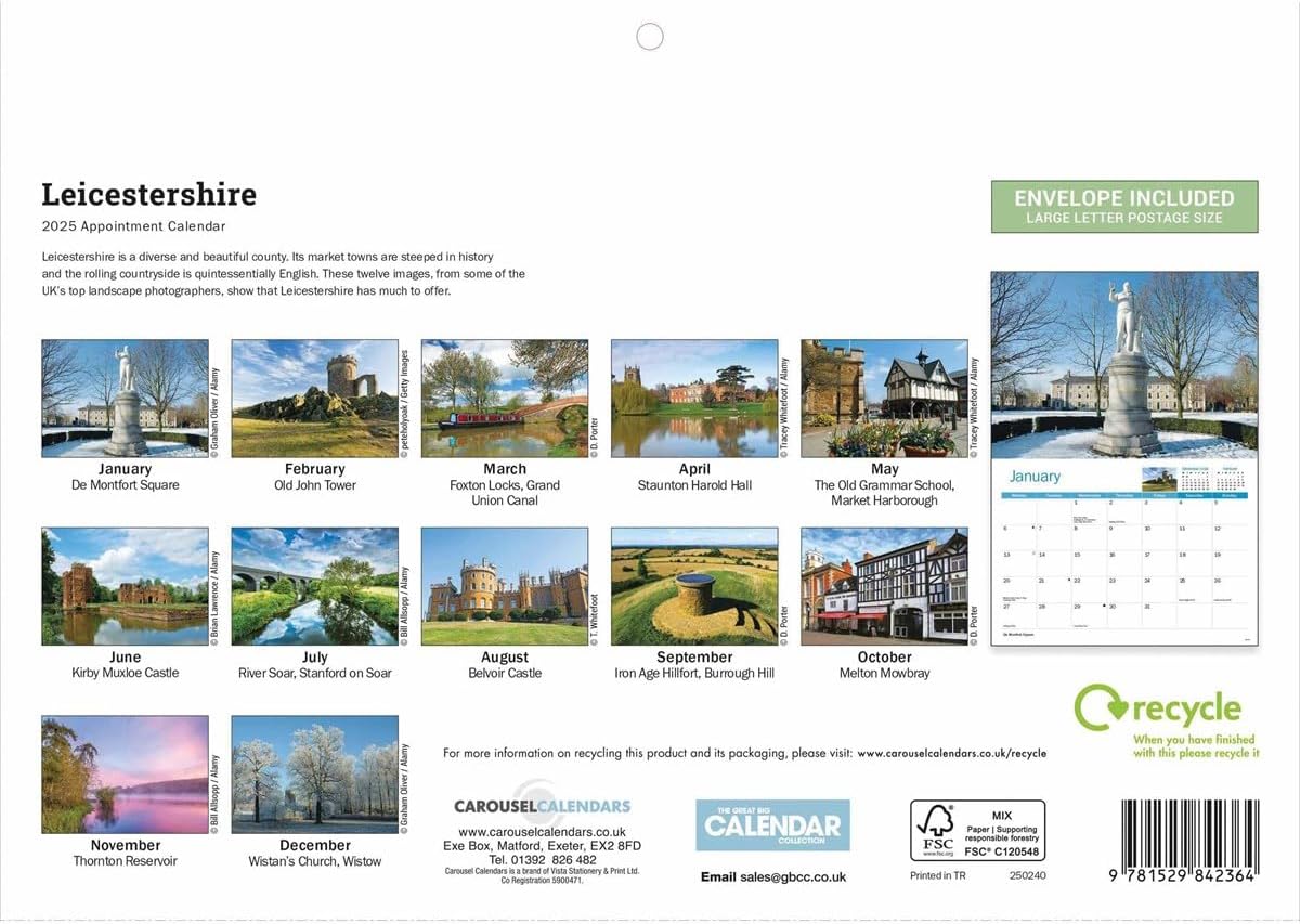 Leicestershire A4 Calendar 2025 (PFP)