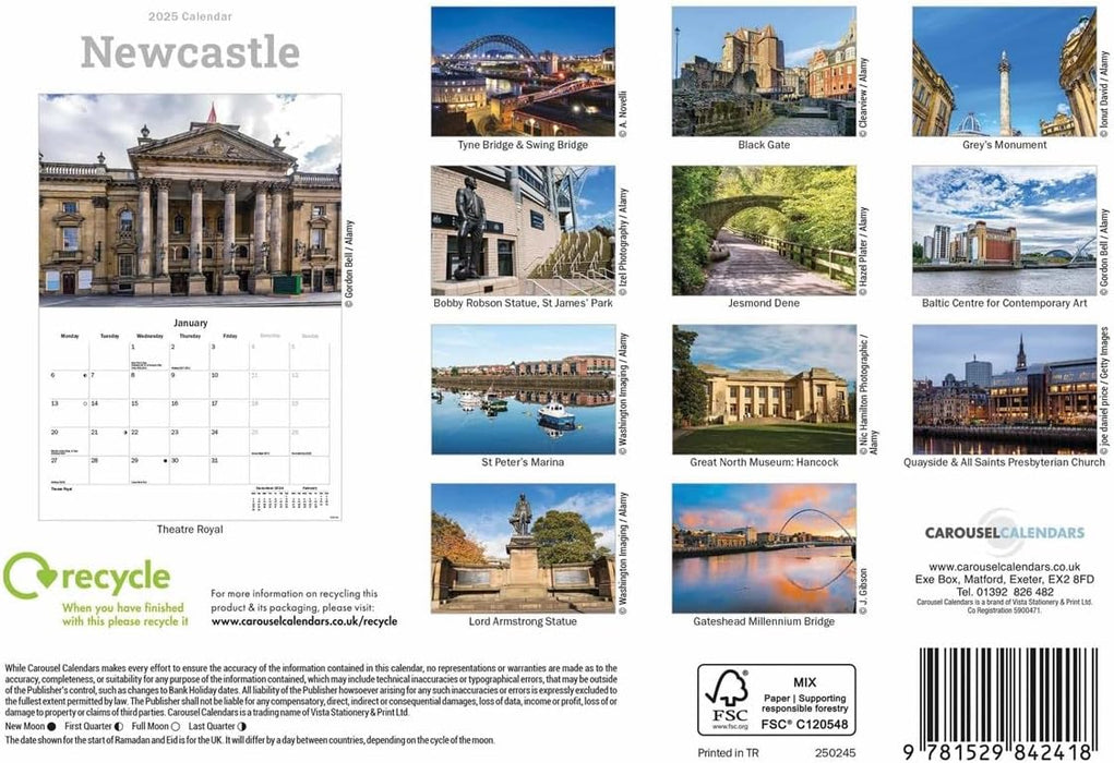 Newcastle A5 Calendar 2025