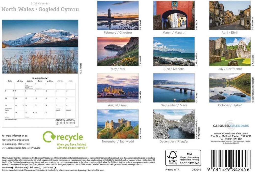 North Wales A5 Calendar 2025