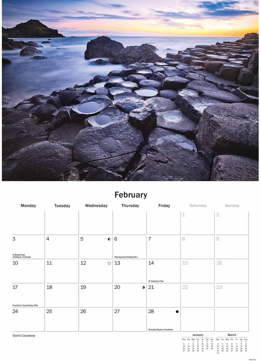 Northern Ireland A5 Calendar 2025