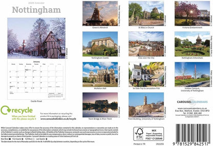 Nottingham A5 Calendar 2025