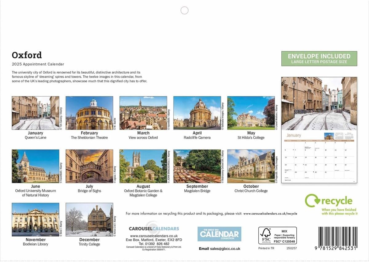 Oxford A4 Calendar 2025 (PFP)