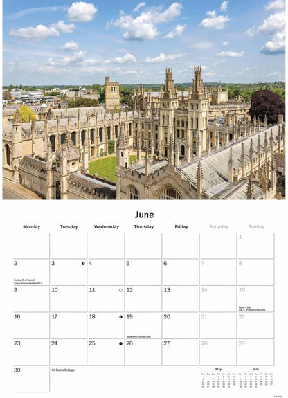 Oxford A5 Calendar 2025