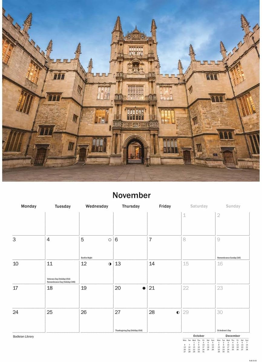 Oxford A5 Calendar 2025