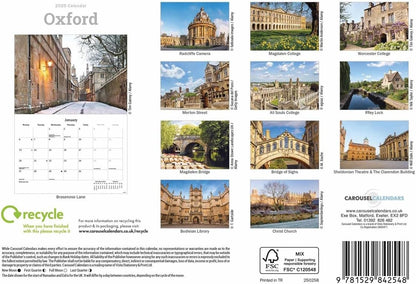 Oxford A5 Calendar 2025