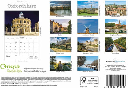 Oxfordshire A5 Calendar 2025