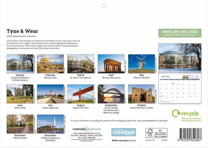 Tyne & Wear A4 Calendar 2025 (PFP)