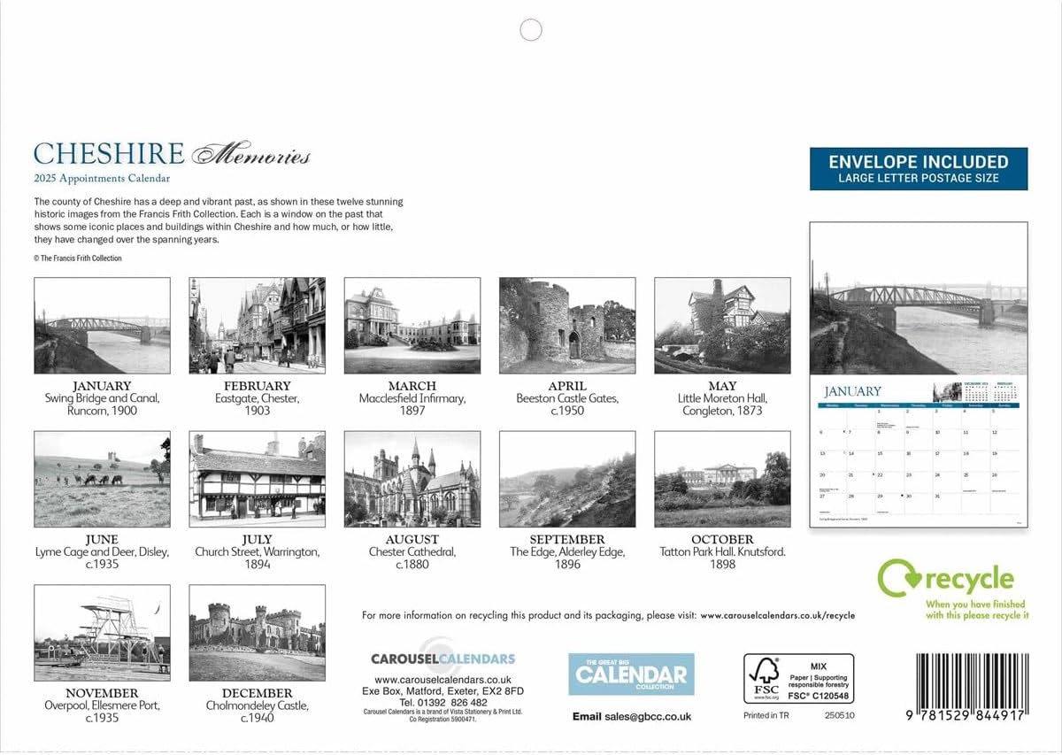 Cheshire Memories A4 Calendar 2025 (PFP)