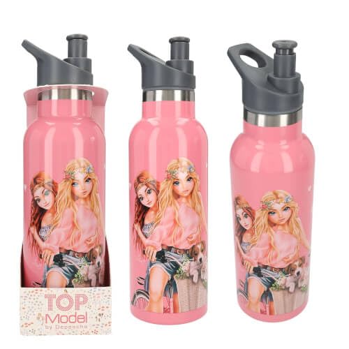 Depesche TopModel Velo Fleur Drinkfles, roestvrij staal, 500 ml, voor koude dranken (geen thermofles)