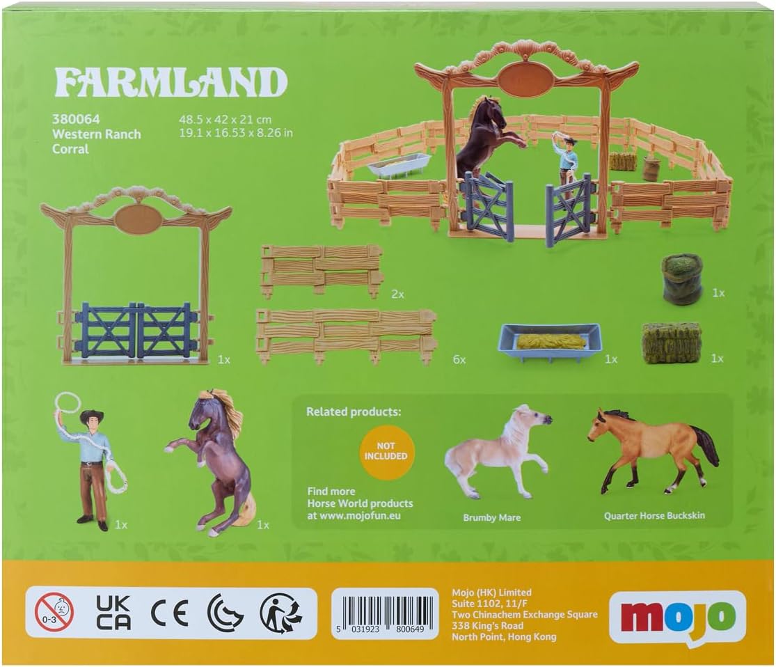 Mojo Farmland Western Ranch met Paard en Cowboy Speelset - 380064