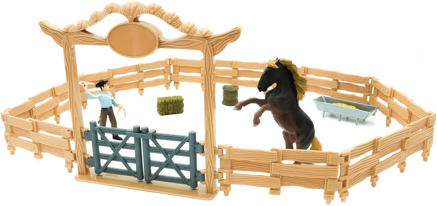 Mojo Farmland Western Ranch met Paard en Cowboy Speelset - 380064