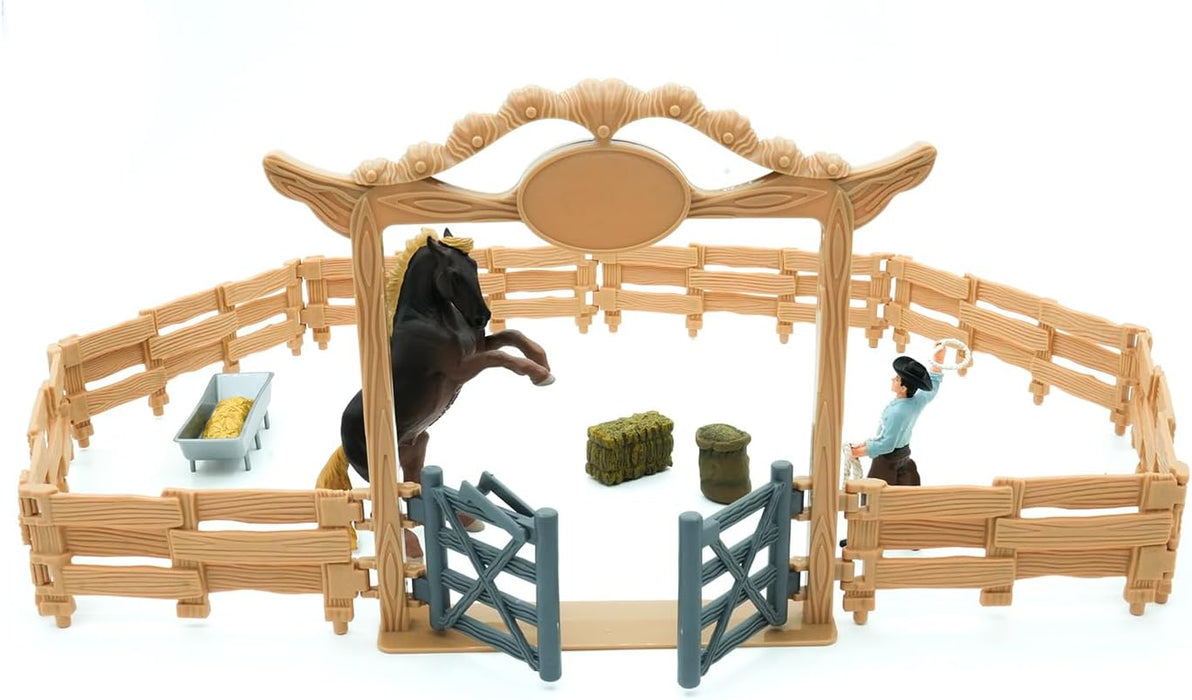 Mojo Farmland Western Ranch met Paard en Cowboy Speelset - 380064