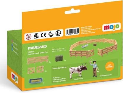 MOJO – Western Ranch Cattle Pen Playset | Hand-Painted Toy Figure | Farm & Horses Collection | True to Life & Highly Detailed | Designed in UK