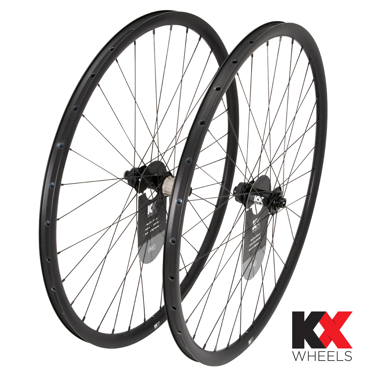KX Pro Road Disc Tubeless Thru Axle Wheels in Black - Wheelset [Black]