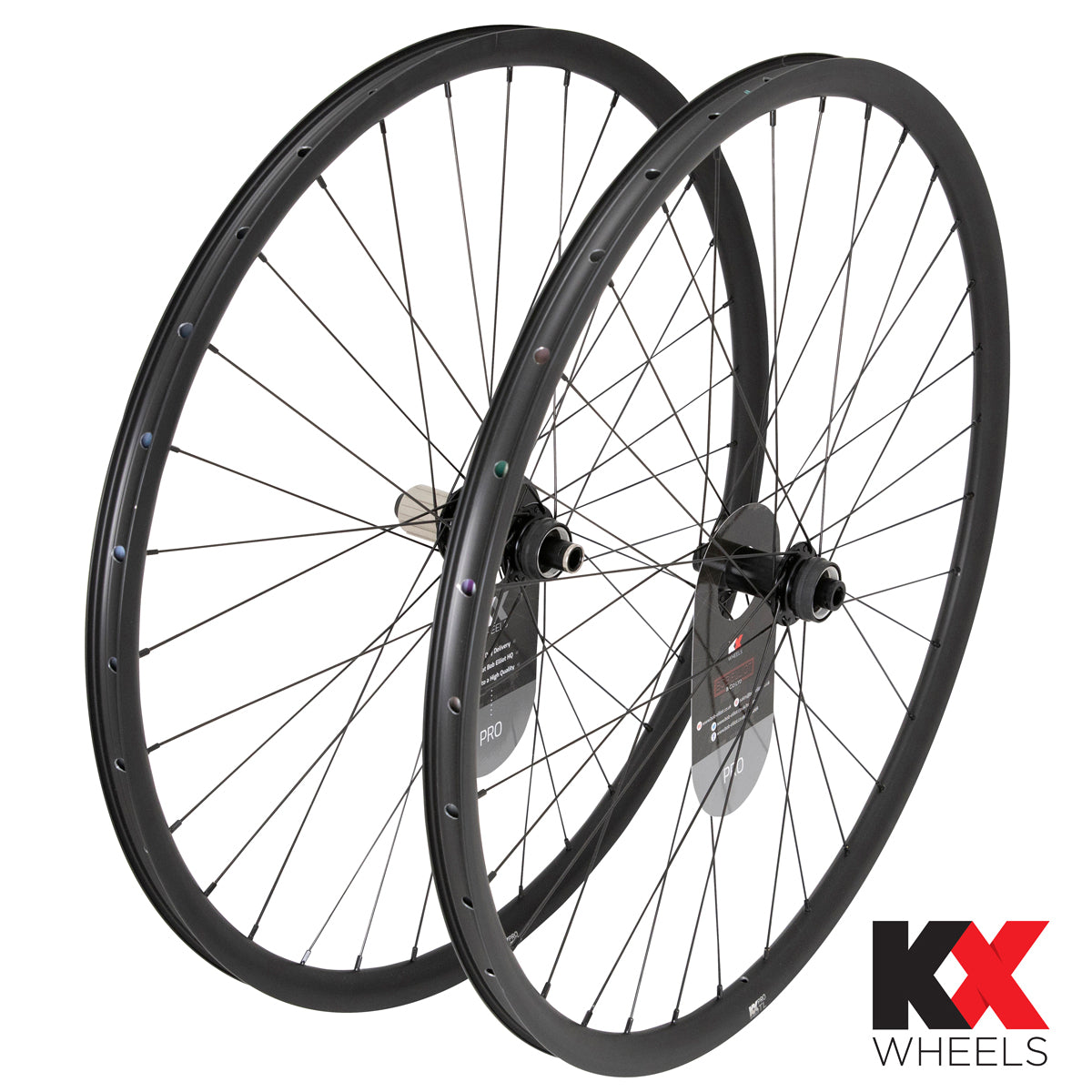 KX Pro Gravel Disc Tubeless Thru Axle Wheels in Black - Wheelset [Black]