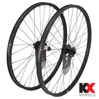 KX Pro 27.5`` MTB Disc Tubeless Thru Axle Wheels in Black - Wheelset [Black]