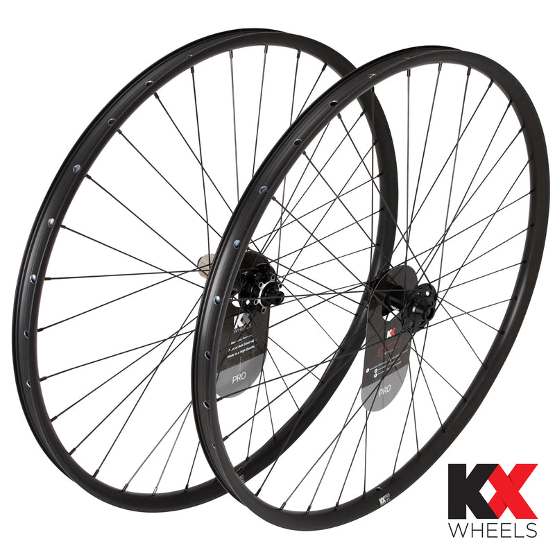 KX Pro 29`` MTB Disc Tubeless Thru Axle Wheels in Black - Wheelset [Black]