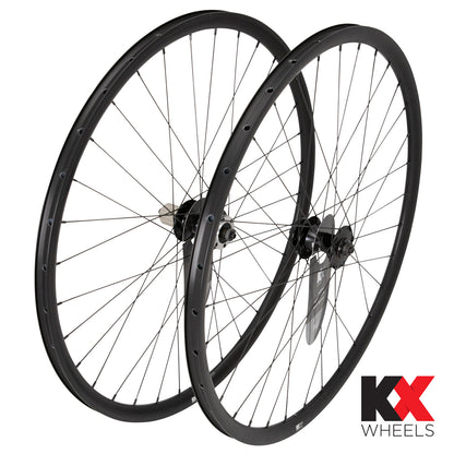 KX Pro Road Disc Tubeless Q/R Wheels in Black - Wheelset [Black]