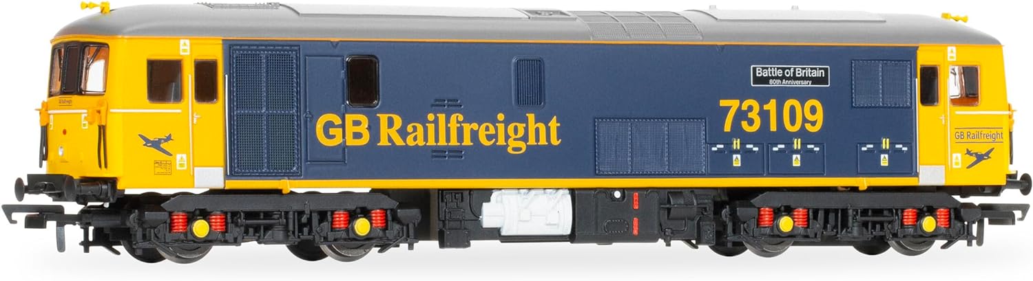 Hornby R30176TXS Railroad Plus GB Railfreight, Klasse 73, BO, 73109 „Luftschlacht um England“ – Eisenbahnlokomotiven der 10. Epoche, blau und orange