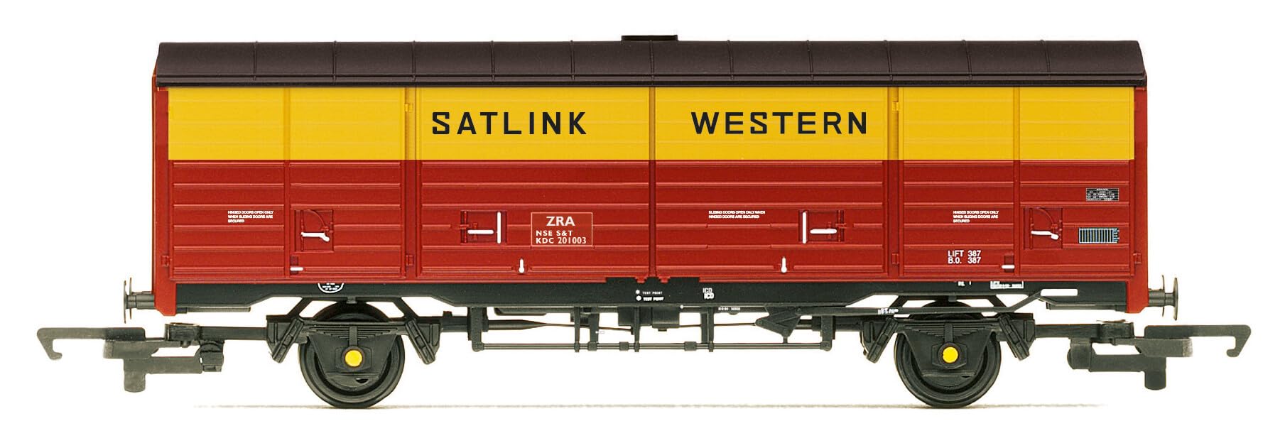 Hornby R60229 RailRoad Satlink Western, 45t ZRA Closed Van, KDC201003 - Era 8 Rolling Stock - Wagons for Model Railway Sets