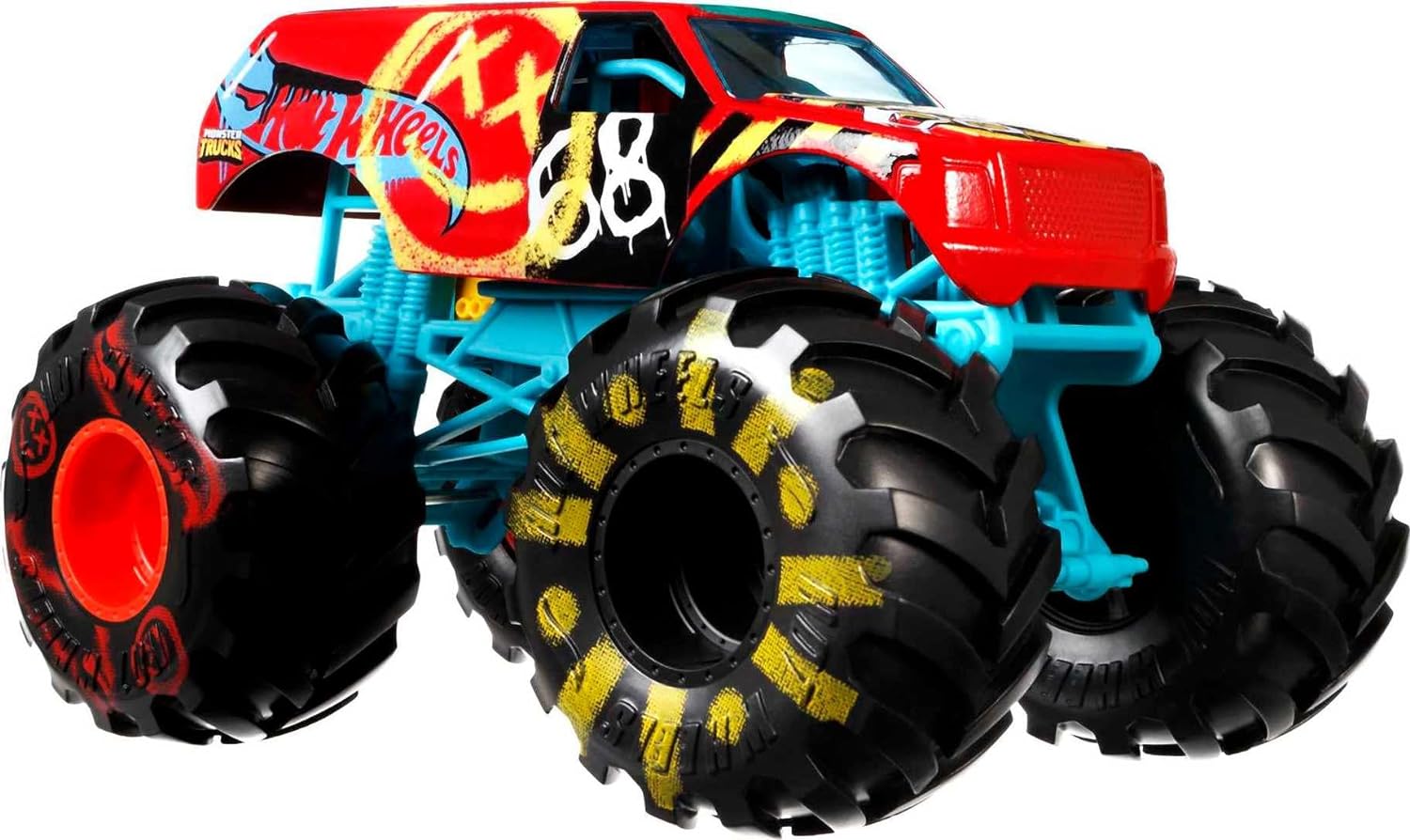 Hot Wheels GWL09 Monster Trucks 1:24 Scale Die-Cast Assortment for Kids age 3-8 Years Old,with BIG Wheels for Crashing and Smashing, Multicolor, 12.0 cm*19.0 cm*14.0 cm 1:24 Demo Derby