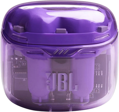 JBL Tune Flex Ghost Earphones, In Ear, Noise Cancelling Bluetooth Earbuds with 32 Hours of Battery Life, Water-Resistant, Purple Ghost