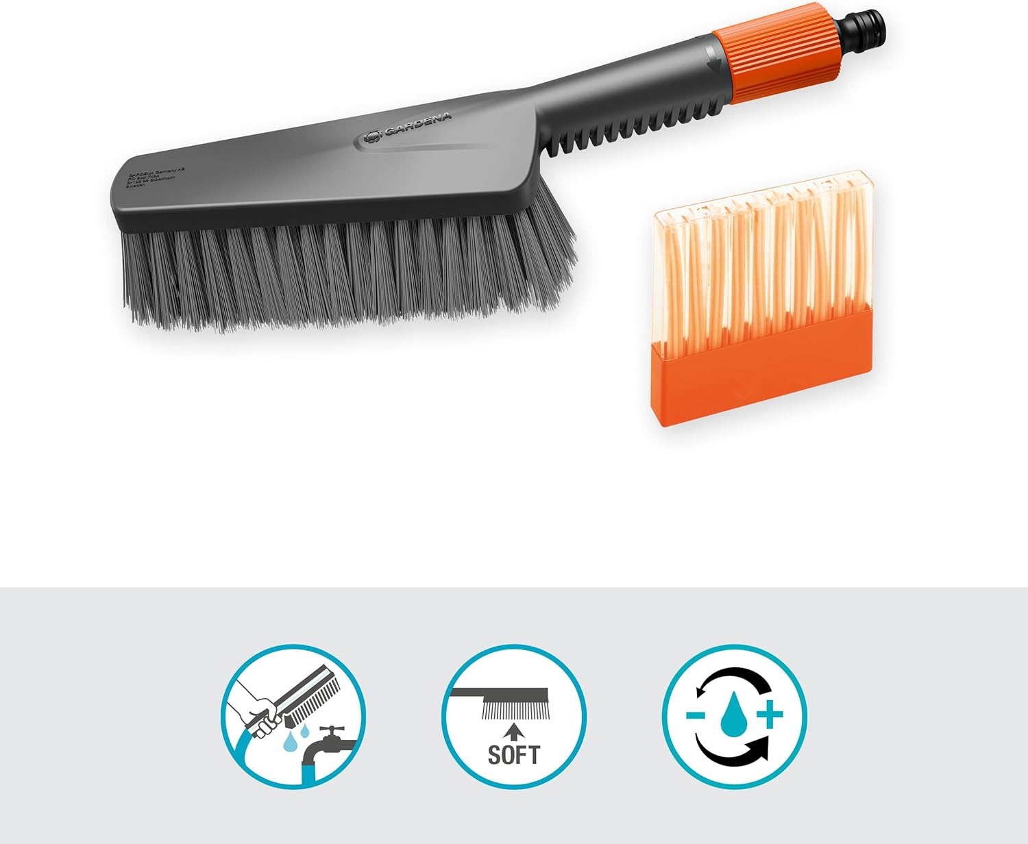 Gardena - Gardena Cleansystem Wash Set With Hand-Held Brush M Soft, Soap Sticks