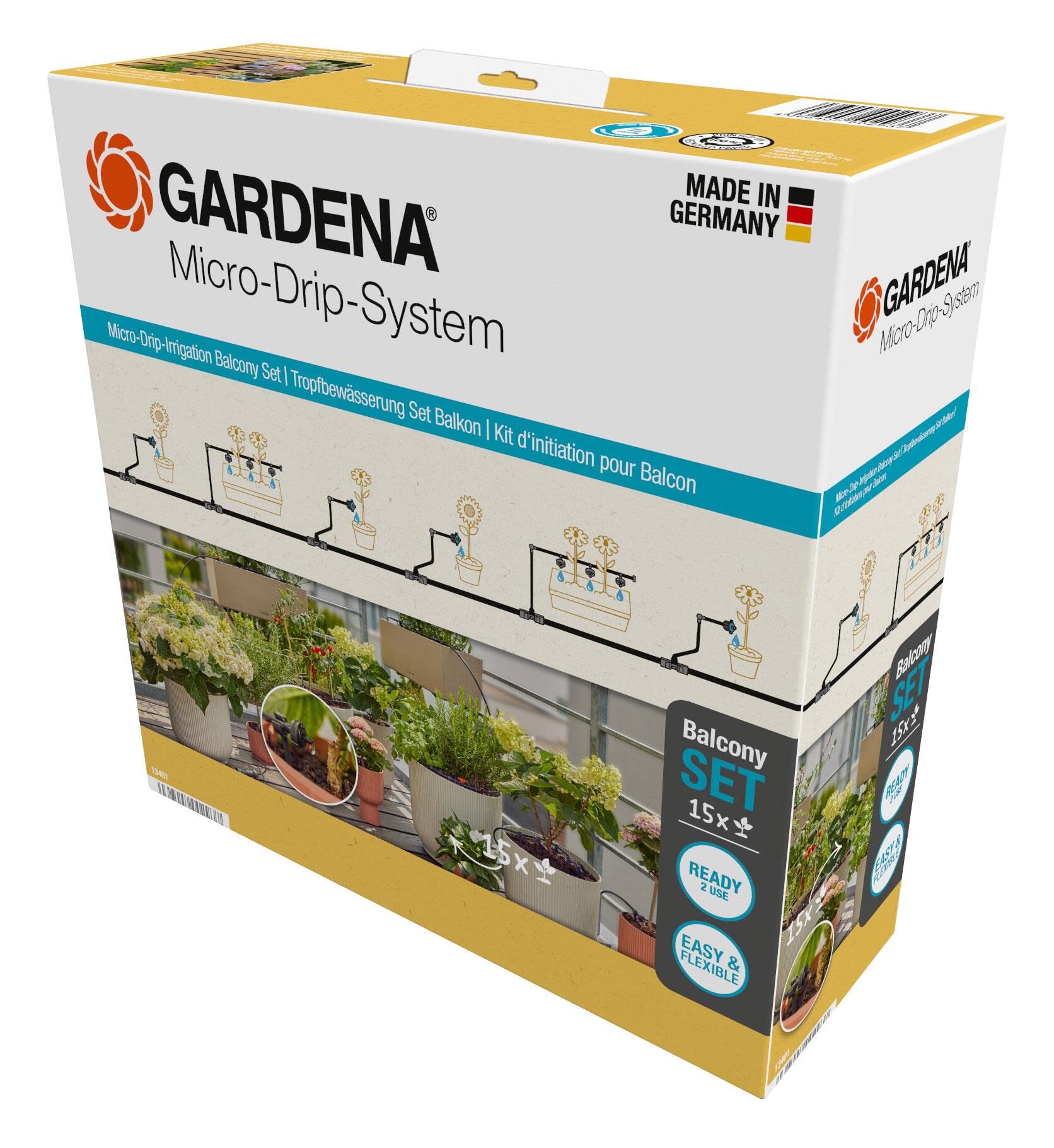 Gardena - Gardena Micro-Drip-Irrigation Balcony Set ?(15 Plants)? - 15 Plants