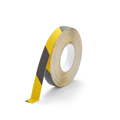 Durable DURALINE GRIP Non-Slip Floor Tape - Self-Adhesive Marking Tape with 25mm Thickness and 15 Metres in Length - Ideal for Stairs, Ramps, etc. - Yellow & Black 25 mm x 15 m yellow/black