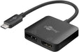 goobay 60172 USB-C to HDMI & DisplayPort Adapter for Expanding to 2 Monitors Simultaneously/Multiport USB Type C Hub / 2X 4K @ 60Hz Screen Resolution/USB-C Male to HDMI & DP Female