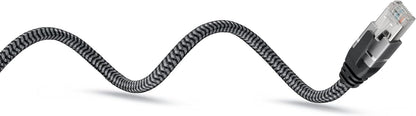 goobay USB C 3.1/RJ45 CAT 6 Kabel 1,0 m grau, schw