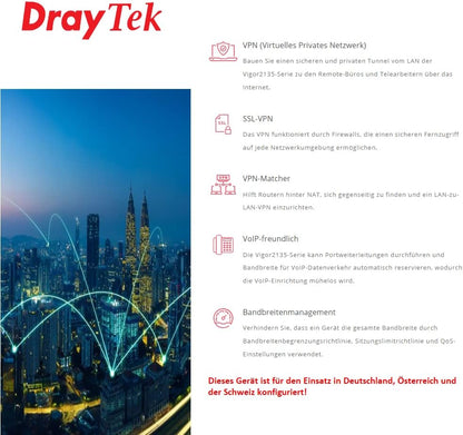 DrayTek Vigor 2135Vac WLAN-AC VoIP-Router 2*FXS