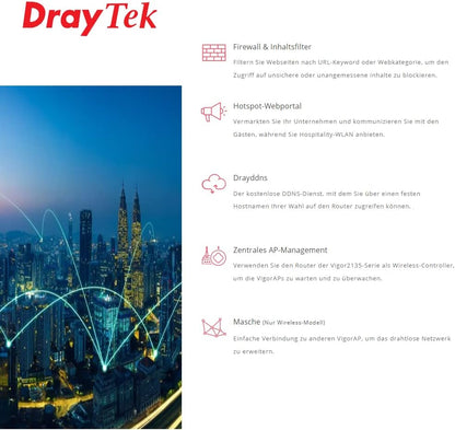DrayTek Vigor 2135Vac WLAN-AC VoIP-Router 2*FXS