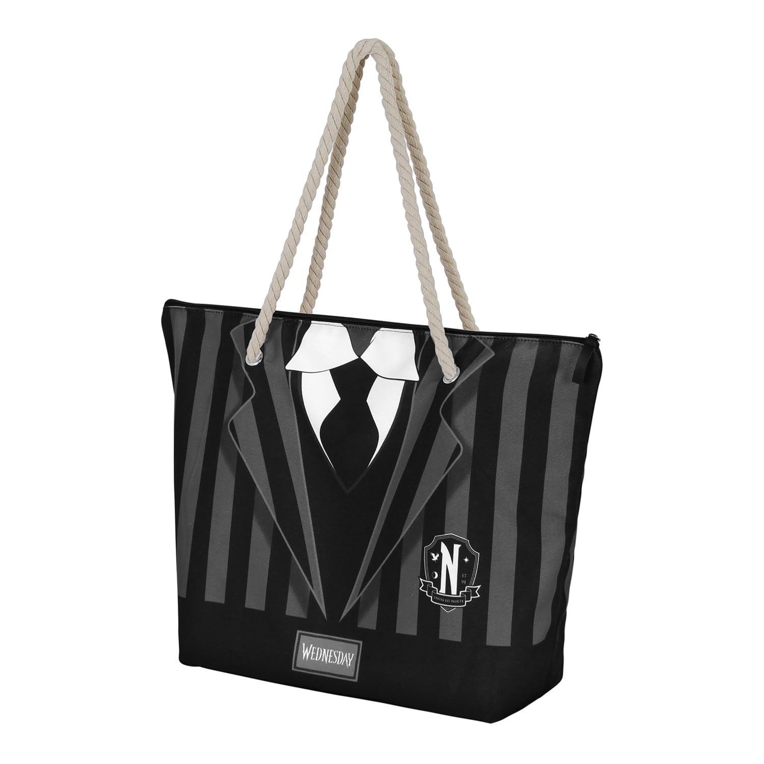 Wednesday Uniform-Soleil Beach Bag, Black, 52 x 37 cm