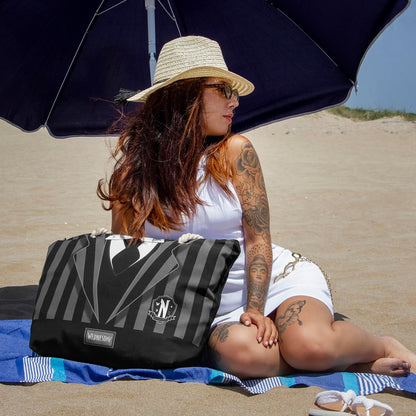 Wednesday Uniform-Soleil Beach Bag, Black, 52 x 37 cm