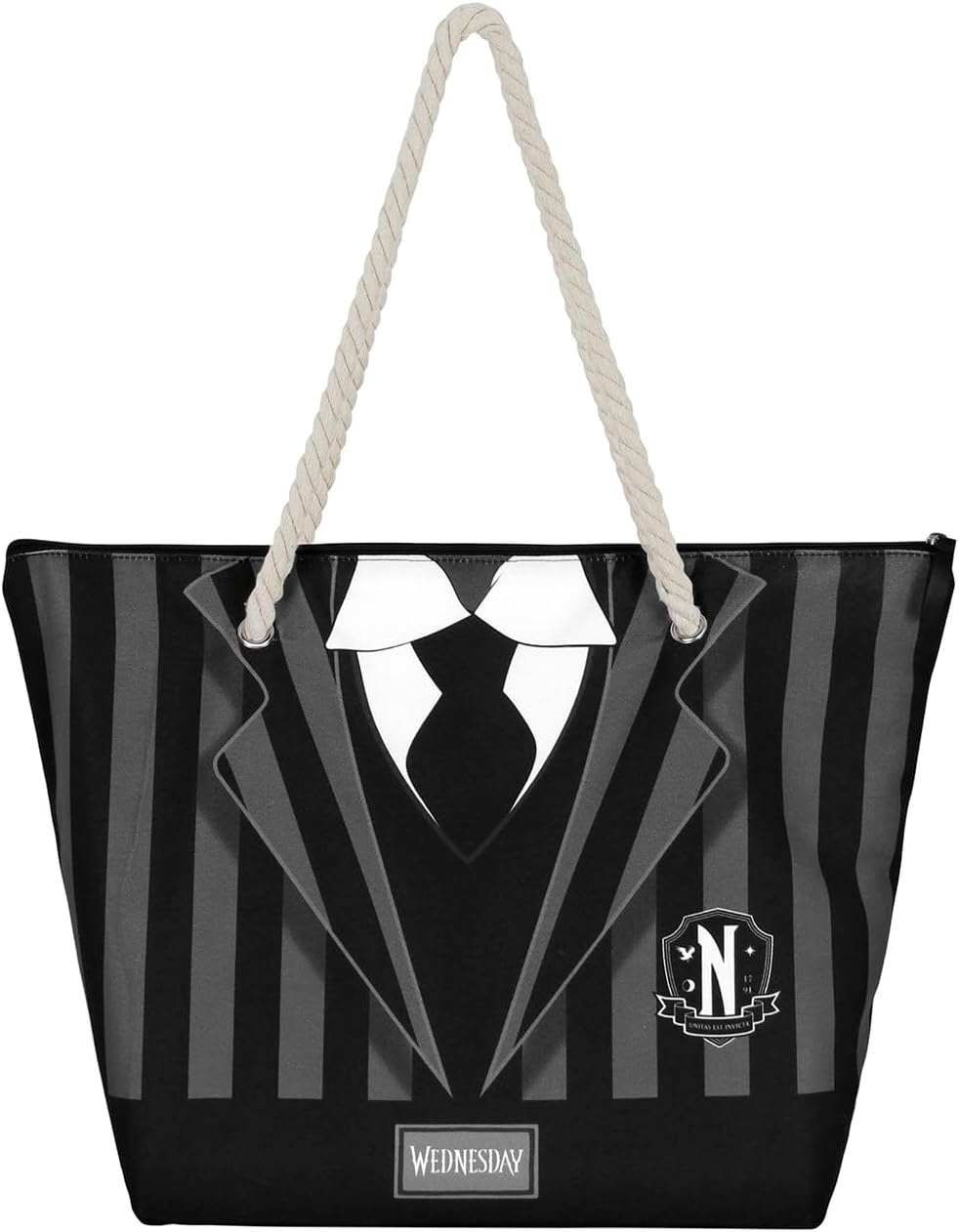 Wednesday Uniform-Soleil Beach Bag, Black, 52 x 37 cm