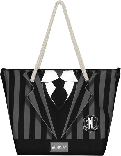 Wednesday Uniform-Soleil Beach Bag, Black, 52 x 37 cm