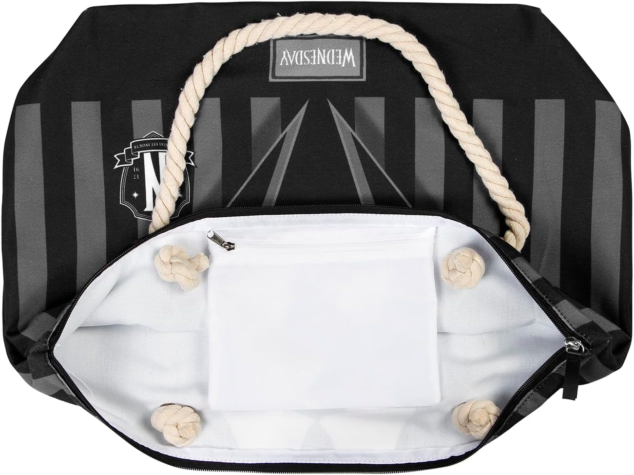 Wednesday Uniform-Soleil Beach Bag, Black, 52 x 37 cm